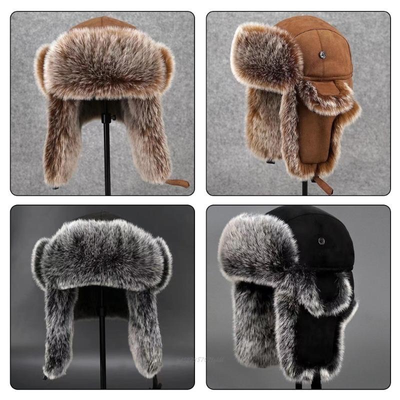 Trapper Hat Ear Flap - X5XA Adult Furry Lined Trapper Hat