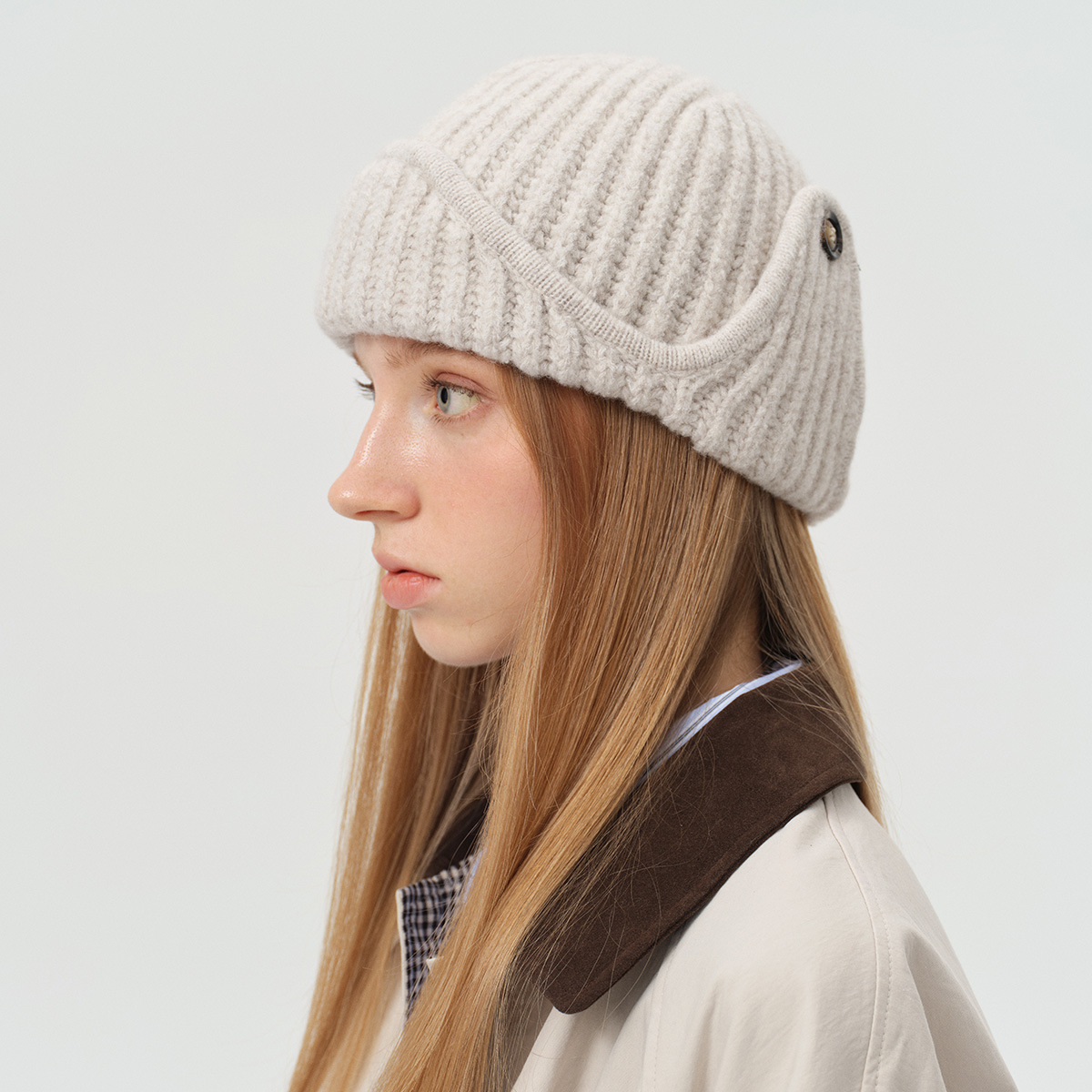 Winter Trapper Hat - 23% Wool Blend Solid Color Pilot