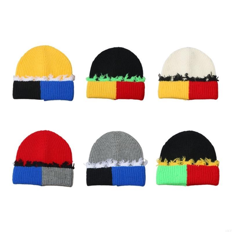 Korean Version Color Matching  - Beanie Cuffed Knit 评论和价格