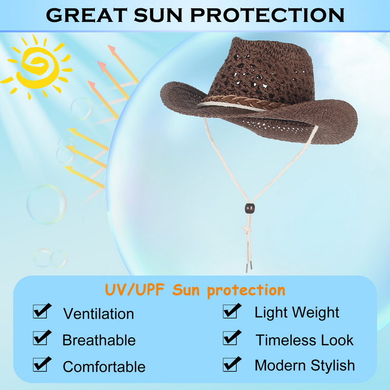 GEMVIE Child Summer Cowboy Hat - Cowboy Hat Straw 评论和价格