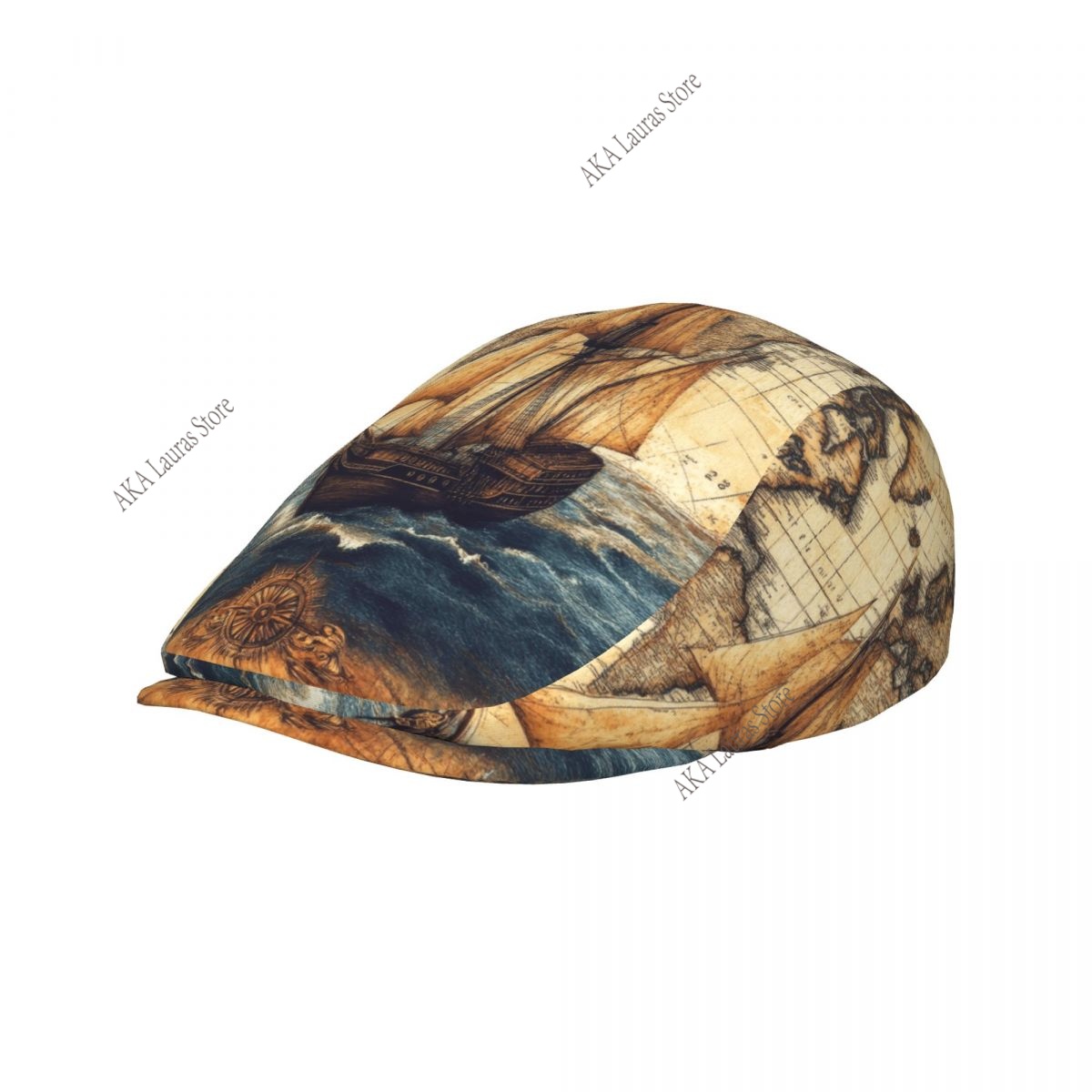 Newsboy Cap Vintage World Map  - Newsboy Cap Ivy 评论和价格
