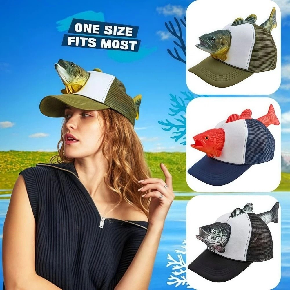 Funny 3D Fish Animal Trucker H - Trucker Cap Mesh 评论和价格