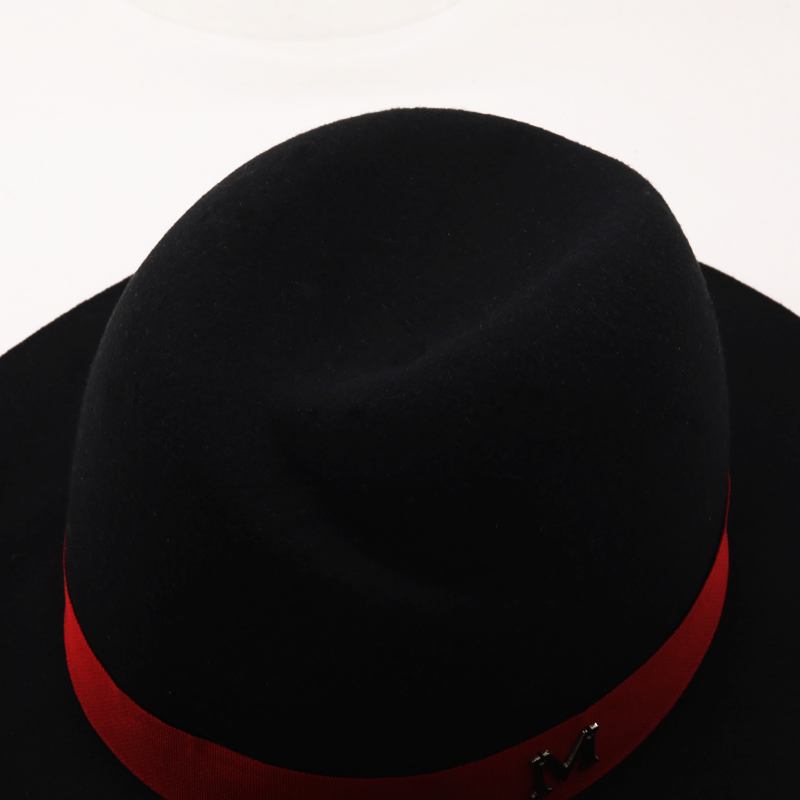 New Outer Black Inner red Wool - Fedora Hat Wool 评论和价格