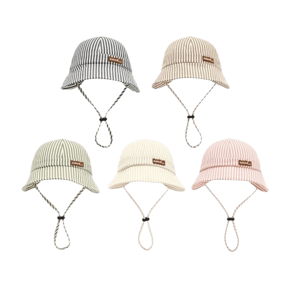 New Striped Baby Bucket Hat Ad - Sun Hat Wide Brim 评论和价格