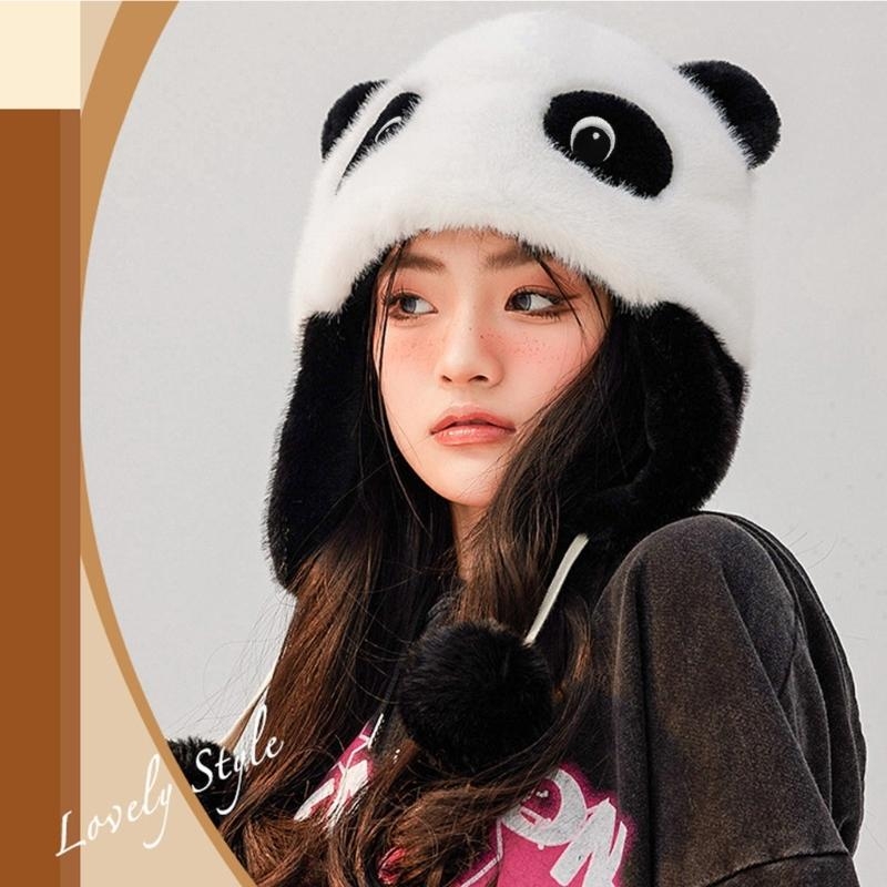 Panda Ear Hat Panda Earflap Ha - Trapper Hat Ear Flap 评论和价格
