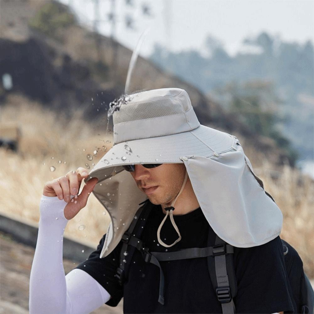 Simple Cloth Men Sun Hat Neck  - Bucket Hat Cotton 评论和价格
