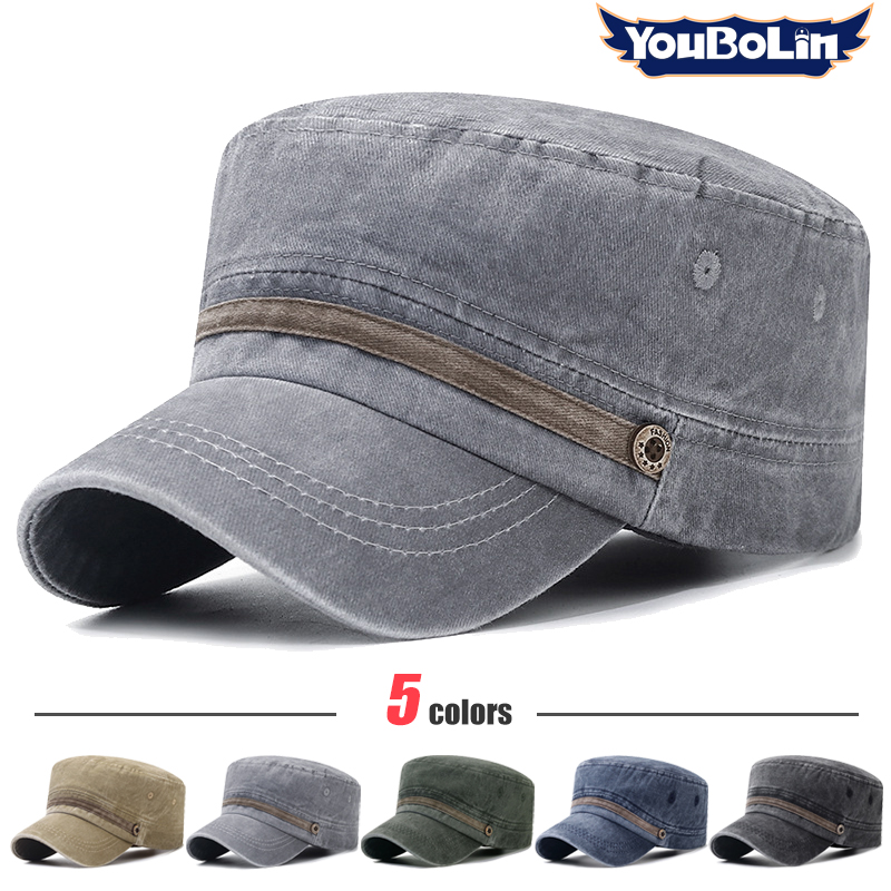 Washed hat, old cotton flat ha - Dad Hat Cotton 评论和价格
