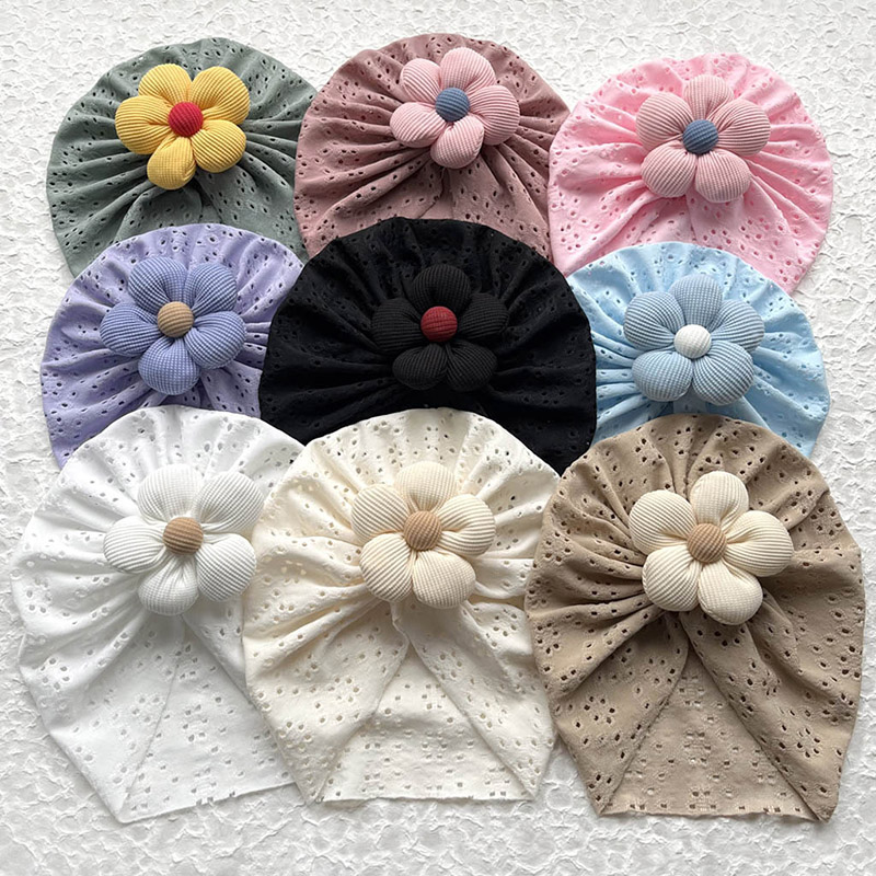 3D Flower Baby Turban Cap Summ - Dad Hat Cotton 评论和价格
