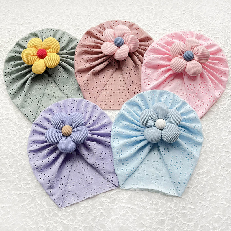 3D Flower Baby Turban Cap Summ - Dad Hat Cotton 评论和价格