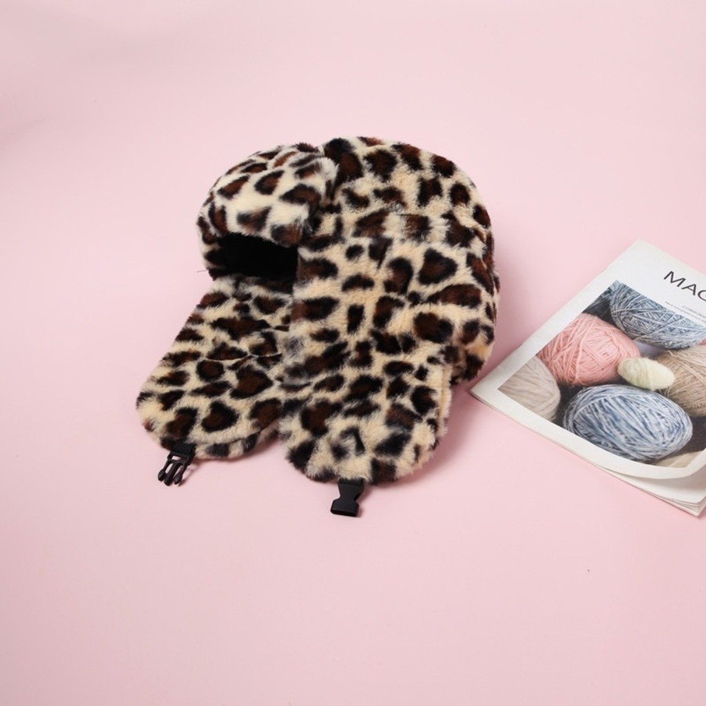 Warm Leopard Print Trapper Hat - Trapper Hat Ear Flap 评论和价格