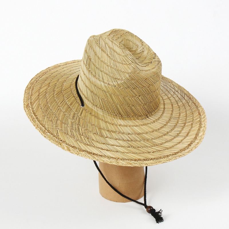 Wide Brim Tie Cowboy Straw Hat - Cowboy Hat Straw 评论和价格