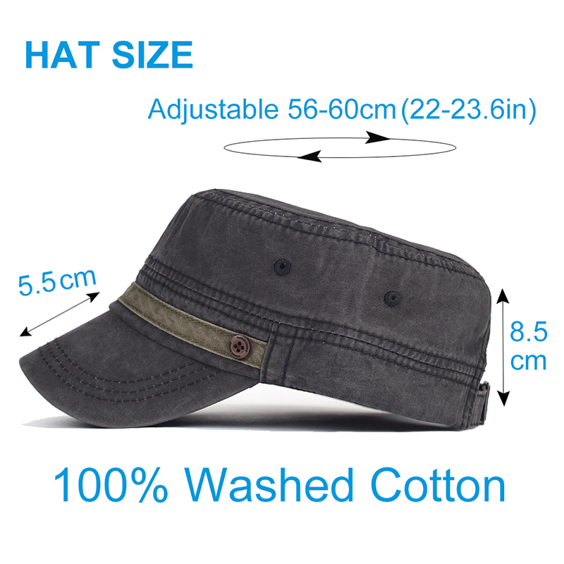 Washed Cotton Cap Men Casual U - Snapback Hat Flat 评论和价格