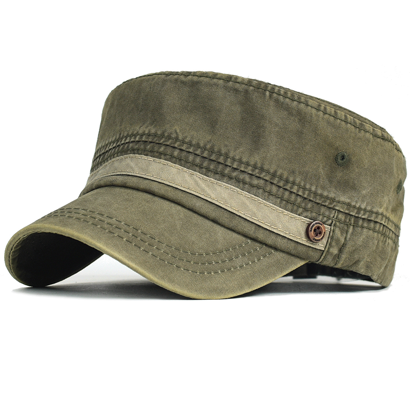 Washed Cotton Cap Men Casual U - Snapback Hat Flat 评论和价格