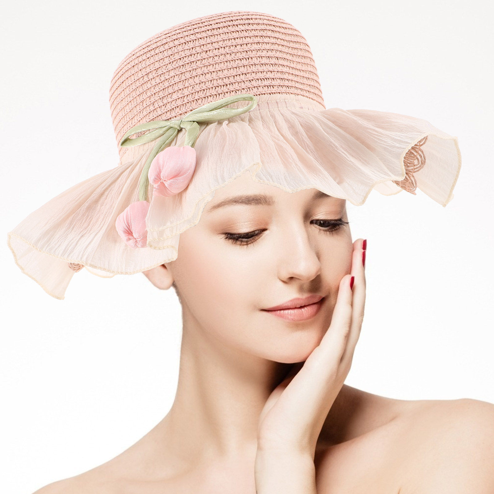 Girl Summer Straw Sun Hat Wide - Sun Hat Wide Brim 评论和价格