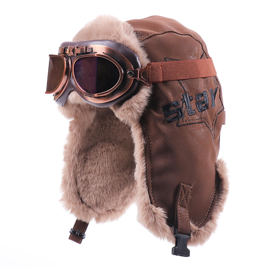 Men Women Vintage Harley Pilot - Trapper Hat Ear Flap 评论和价格