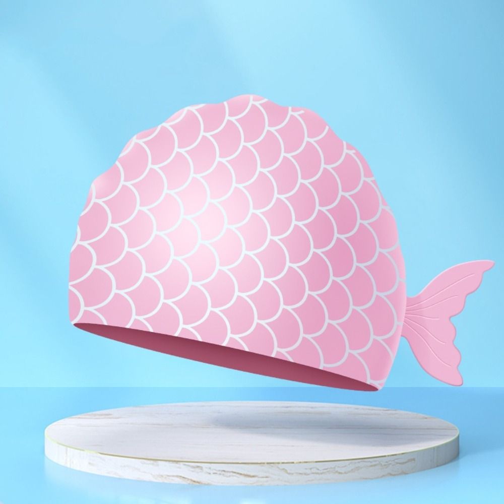 Cute Fish Children Swim Cap Ca - Swim Hat Silicone 评论和价格