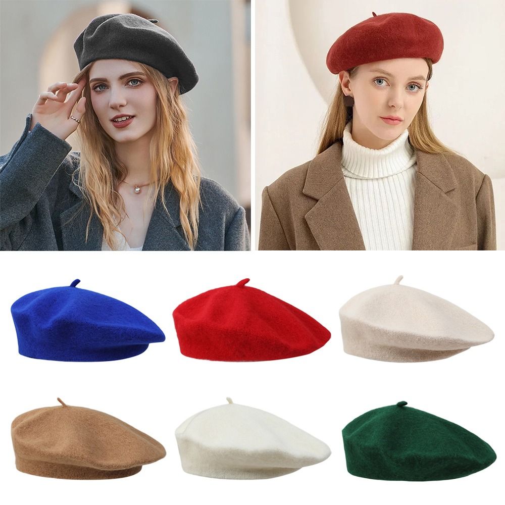 Fashion Warm Winter Wool Beret - Beret French Wool 评论和价格