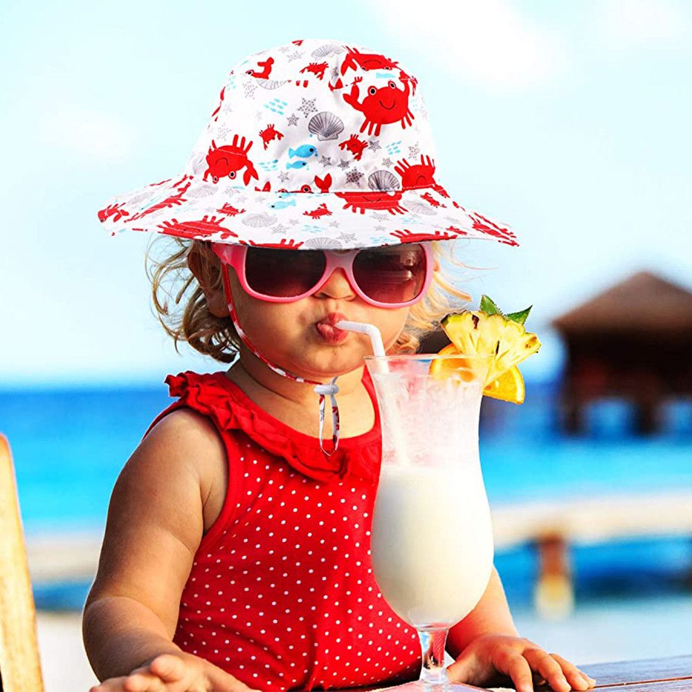 Summer Boys Girls Neck Ear Cov - Sun Hat Wide Brim 评论和价格