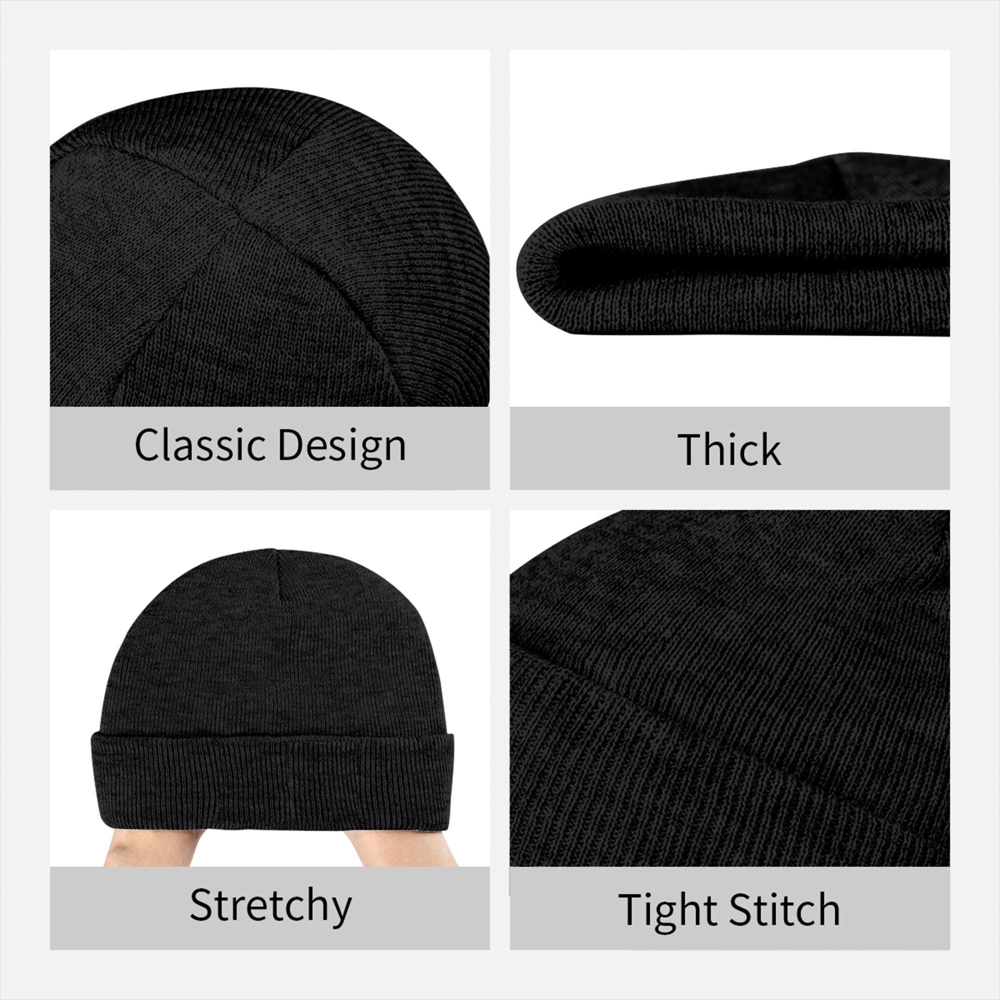 Women Men Rib Knit Cuffed Bean - Beanie Cuffed Knit 评论和价格