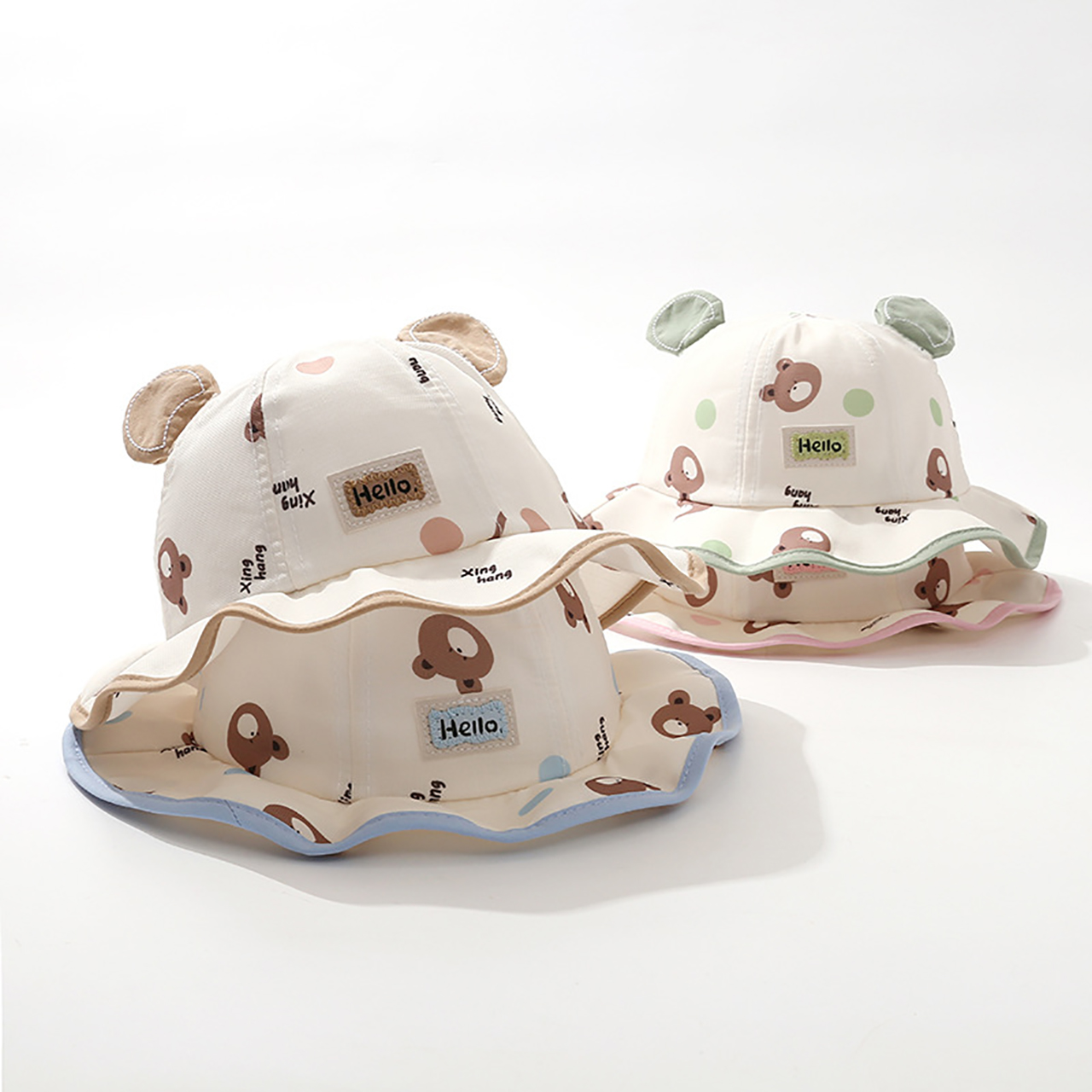 Cute Bear Bucket Hat Cartoon B - Bucket Hat Cotton 评论和价格