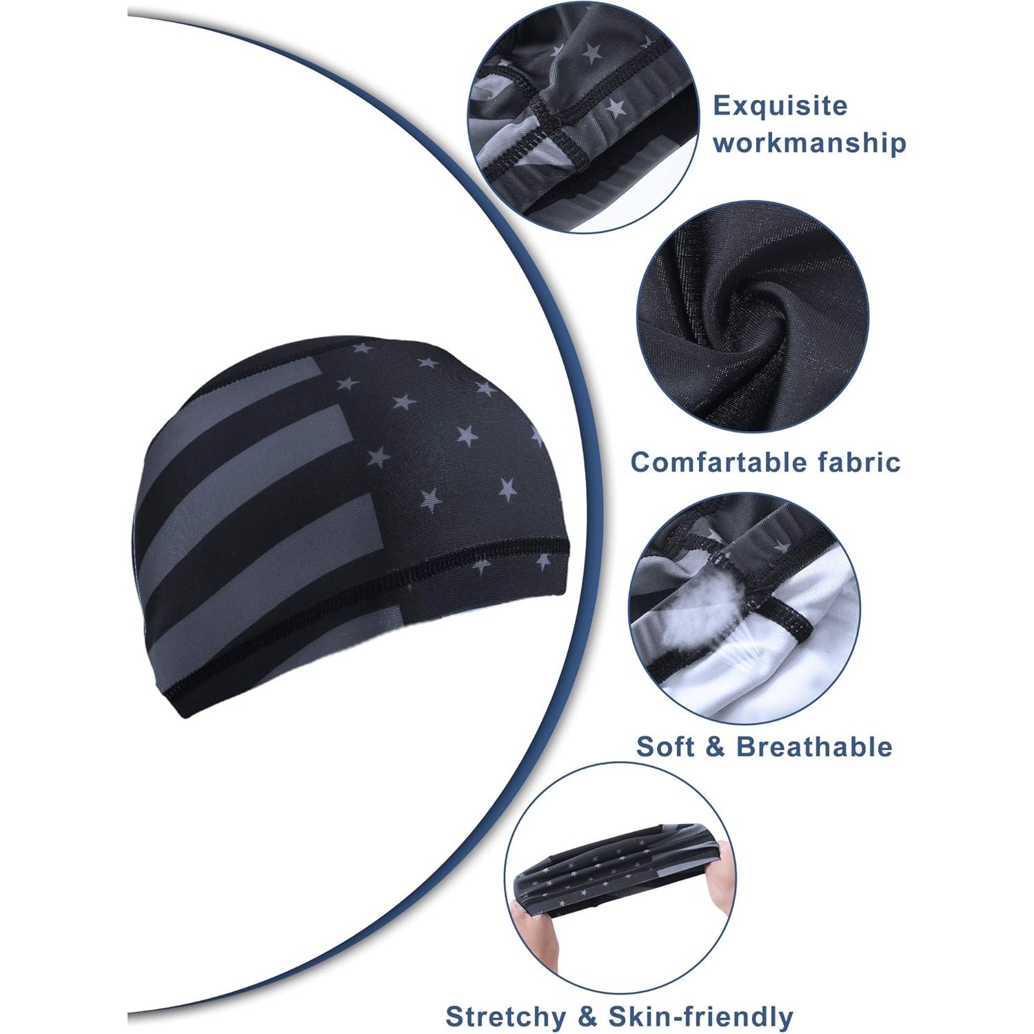 4x US Flag Skull Cap Helmet Li - Skull Cap Helmet Liner 评论和价格