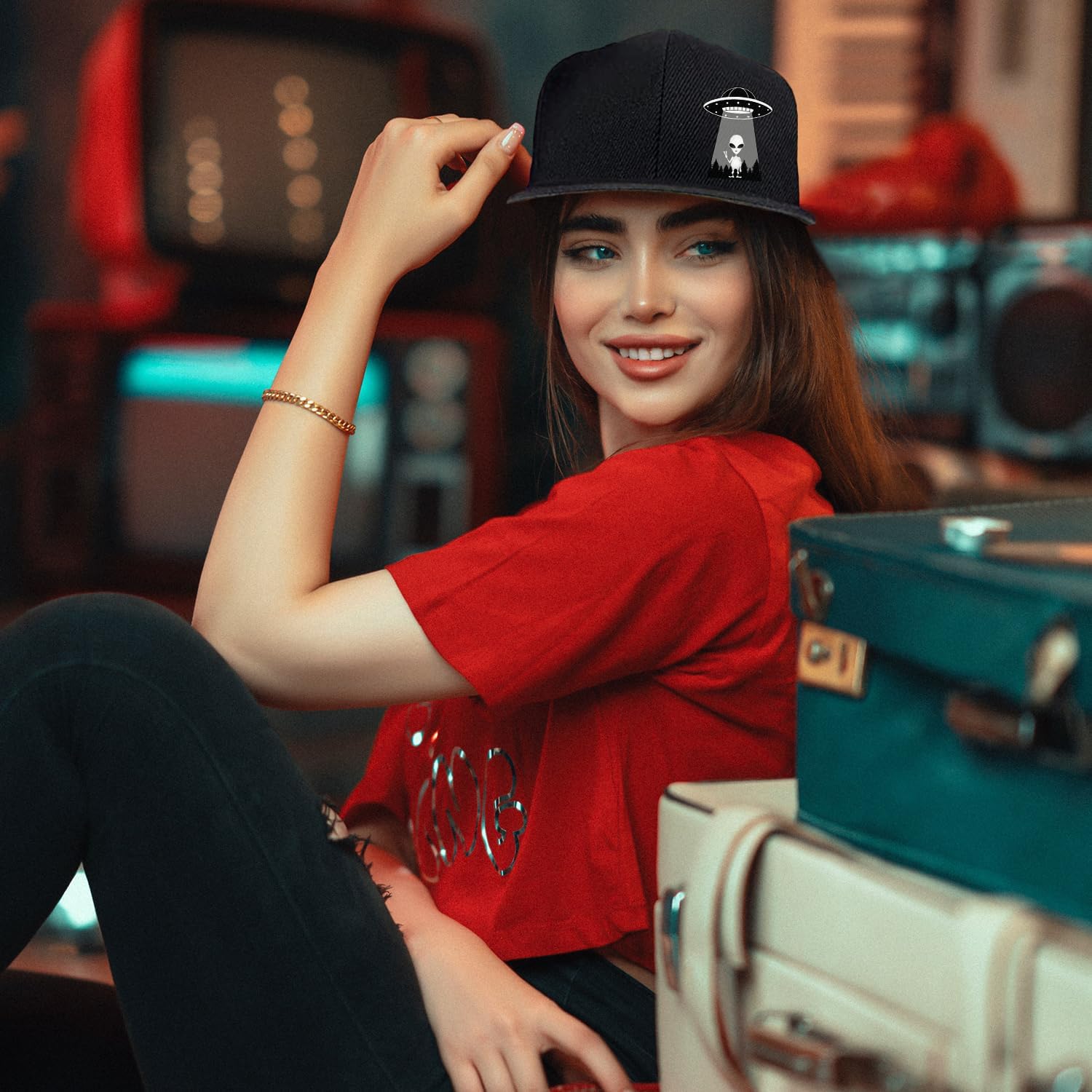 Ufo Aliens Snapback Hats for M - Snapback Hat Flat 评论和价格