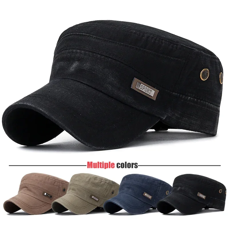 Military Cadet Flat Cap Fashio - Snapback Hat Flat 评论和价格