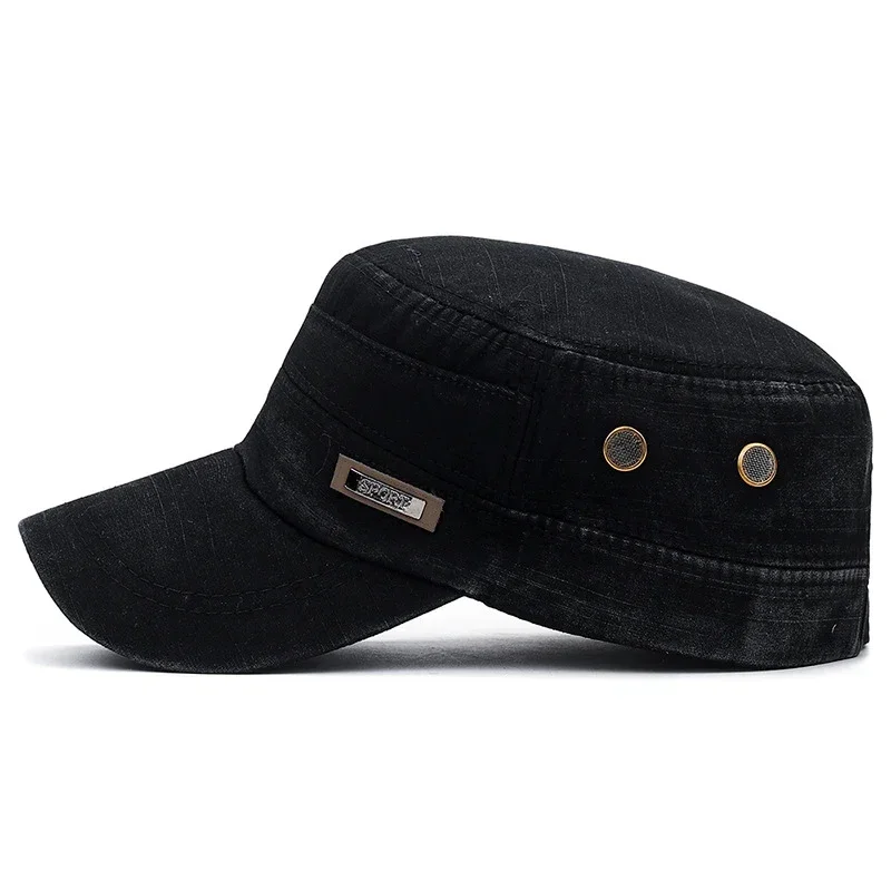 Military Cadet Flat Cap Fashio - Snapback Hat Flat 评论和价格