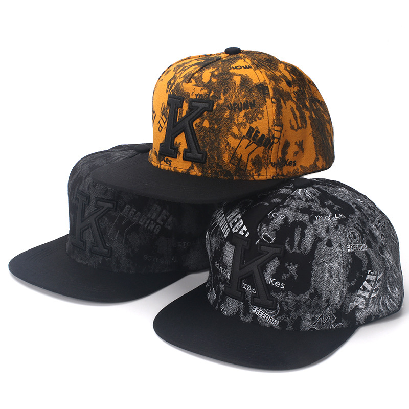 K Letter Hip Hop Baseball Caps - Snapback Hat Flat 评论和价格